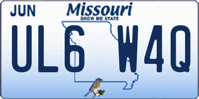 MO license plate UL6W4Q