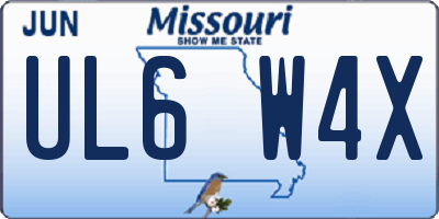 MO license plate UL6W4X