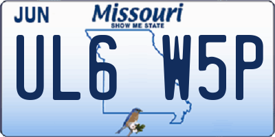 MO license plate UL6W5P