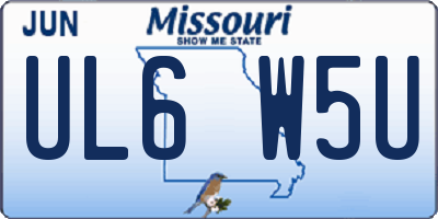 MO license plate UL6W5U