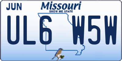 MO license plate UL6W5W
