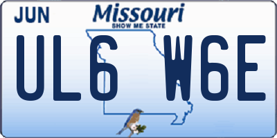 MO license plate UL6W6E