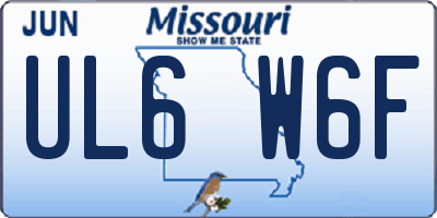 MO license plate UL6W6F