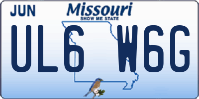 MO license plate UL6W6G