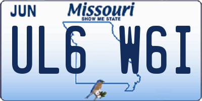 MO license plate UL6W6I