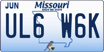 MO license plate UL6W6K