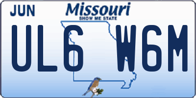 MO license plate UL6W6M