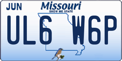 MO license plate UL6W6P