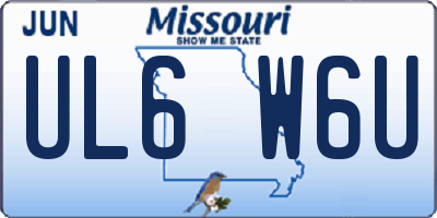 MO license plate UL6W6U