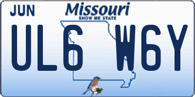 MO license plate UL6W6Y