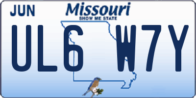 MO license plate UL6W7Y