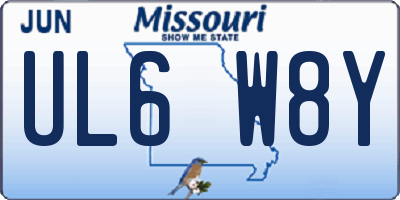 MO license plate UL6W8Y