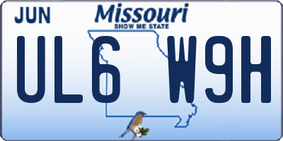MO license plate UL6W9H