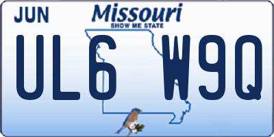 MO license plate UL6W9Q