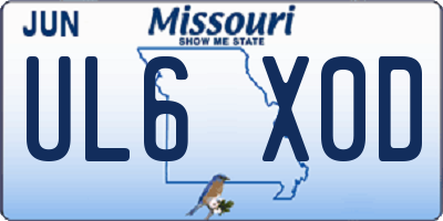 MO license plate UL6X0D
