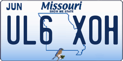 MO license plate UL6X0H