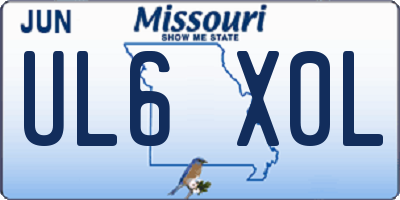 MO license plate UL6X0L