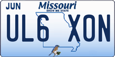 MO license plate UL6X0N