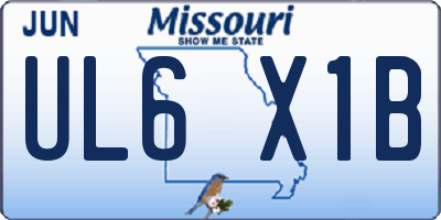 MO license plate UL6X1B