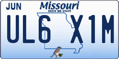 MO license plate UL6X1M
