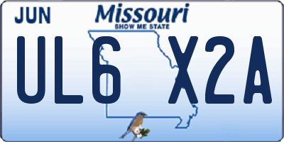 MO license plate UL6X2A