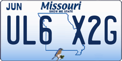 MO license plate UL6X2G