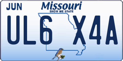 MO license plate UL6X4A