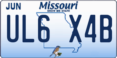 MO license plate UL6X4B