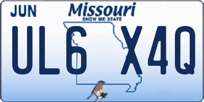 MO license plate UL6X4Q