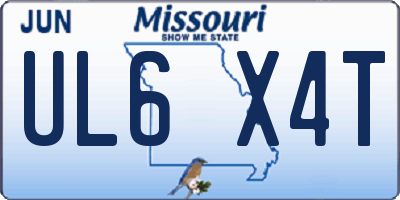 MO license plate UL6X4T
