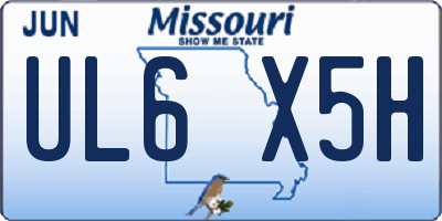 MO license plate UL6X5H