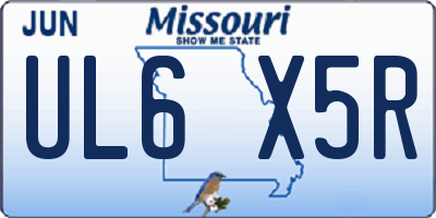 MO license plate UL6X5R
