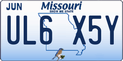 MO license plate UL6X5Y