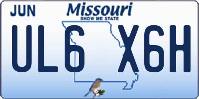 MO license plate UL6X6H