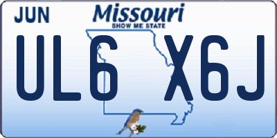 MO license plate UL6X6J