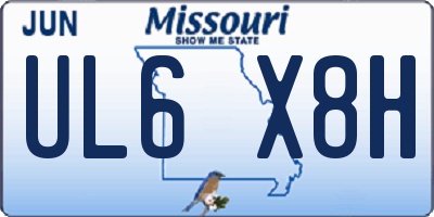 MO license plate UL6X8H