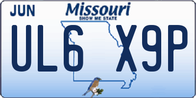 MO license plate UL6X9P