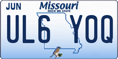 MO license plate UL6Y0Q