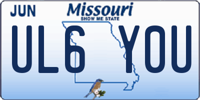 MO license plate UL6Y0U