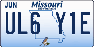 MO license plate UL6Y1E