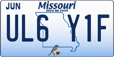 MO license plate UL6Y1F