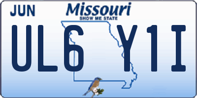 MO license plate UL6Y1I