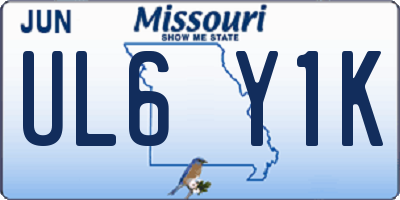 MO license plate UL6Y1K