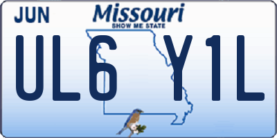 MO license plate UL6Y1L
