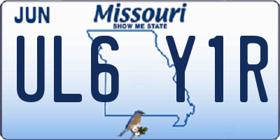 MO license plate UL6Y1R
