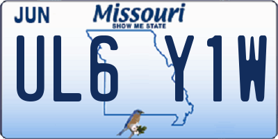 MO license plate UL6Y1W