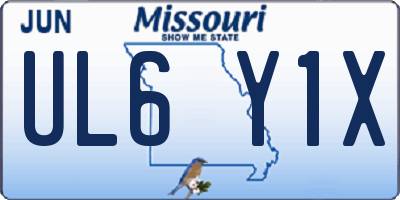 MO license plate UL6Y1X