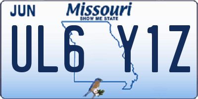 MO license plate UL6Y1Z