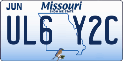 MO license plate UL6Y2C