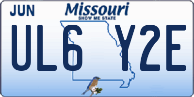 MO license plate UL6Y2E